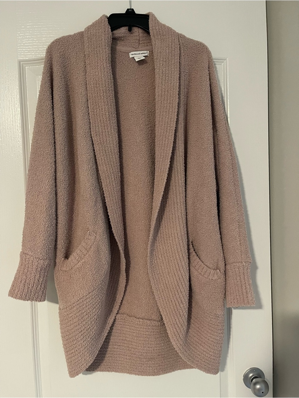 cupcakes & cashmere Dusty Mauve Plush Open-Front Cardigan